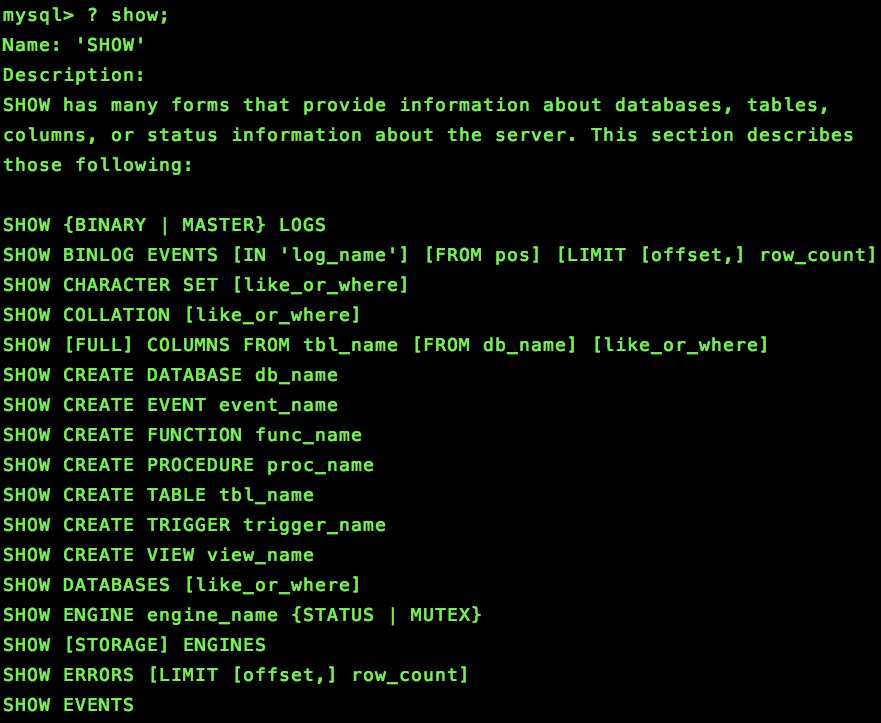 mysql_show